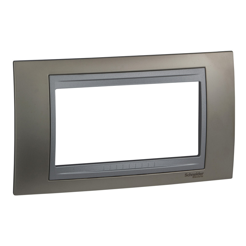 Рамка 4-модульная Schneider Electric Unica Top никель матовый/алюминий MGU66.104.039