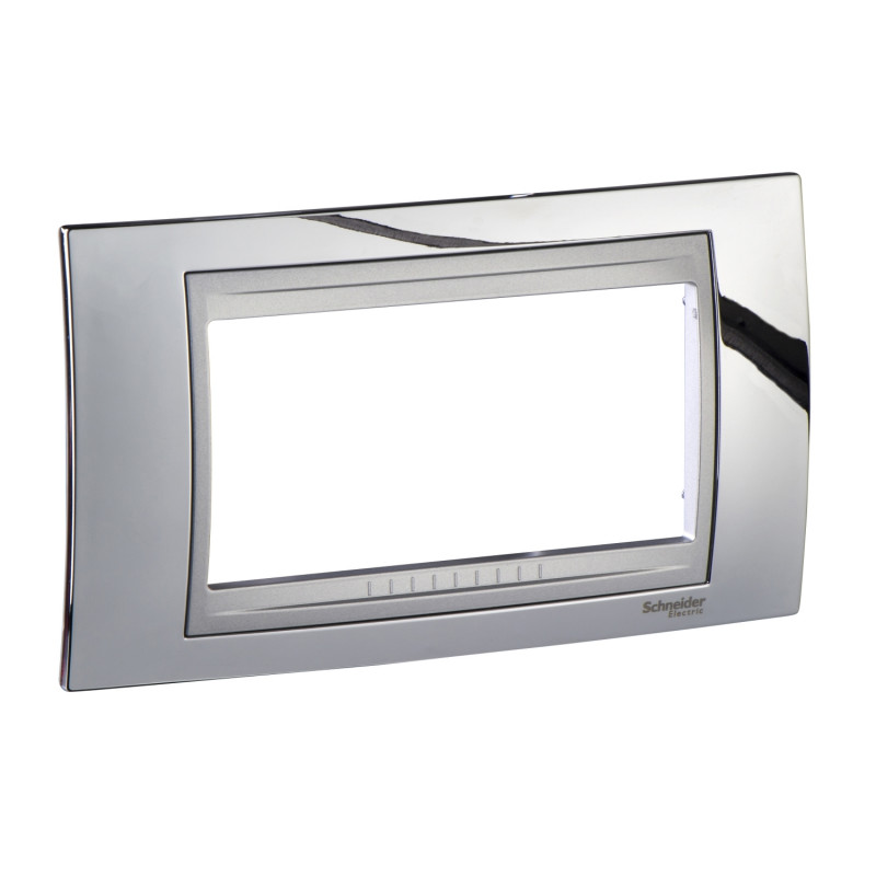 Рамка 4-модульная Schneider Electric Unica Top хром блестящий/алюминий MGU66.104.010