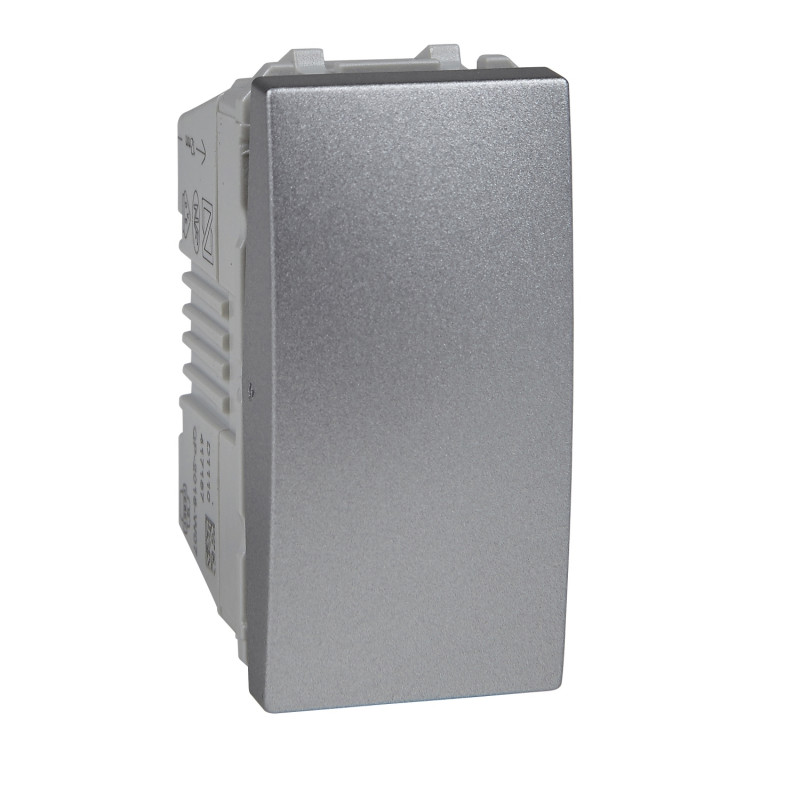 Выключатель Schneider Electric Unica 1-клавишный схема 1 алюминий MGU3.101.30