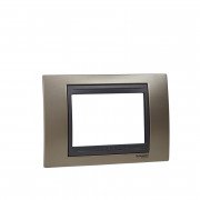 Рамка 3-модульна Schneider Electric Unica Top онікс мідний/графіт MGU66.103.296
