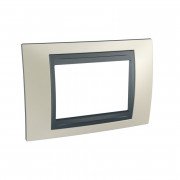 Рамка 3-модульна Schneider Electric Unica Top титановий/графіт MGU66.103.295