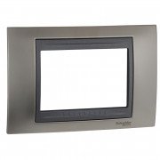 Рамка 3-модульная Schneider Electric Unica Top никель матовый/графит MGU66.103.239