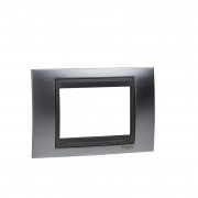 Рамка 3-модульна Schneider Electric Unica Top хром матовий/графіт MGU66.103.238