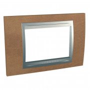 Рамка 3-модульна Schneider Electric Unica Top черешня/алюміній MGU66.103.0M2