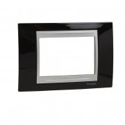 Рамка 3-модульная Schneider Electric Unica Top черный родий/алюминий MGU66.103.093