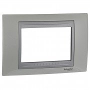 Рамка 3-модульна Schneider Electric Unica Top білий/алюміній MGU66.103.092