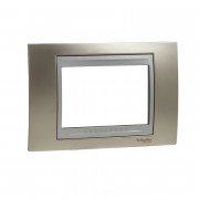 Рамка 3-модульная Schneider Electric Unica Top никель матовый/алюминий MGU66.103.039