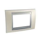 Рамка 3-модульная Schneider Electric Unica Top титановый/алюминий MGU66.103.095