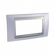 Рамка 4-модульная Schneider Electric Unica Top голубой берилл/алюминий MGU66.104.098