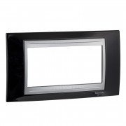 Рамка 4-модульная Schneider Electric Unica Top черный родий/алюминий MGU66.104.093