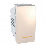 Выключатель Schneider Electric Unica 1-клавишный схема 1 с индикацией слоновая кость MGU3.101.25S