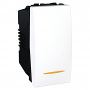 Выключатель проходной Schneider Electric Unica 1-клавишный 16А схема 6 с индикацией белый MGU3.163.18S