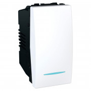 Выключатель проходной Schneider Electric Unica 1-клавишный 16А схема 6 с подсветкой белый MGU3.163.18N