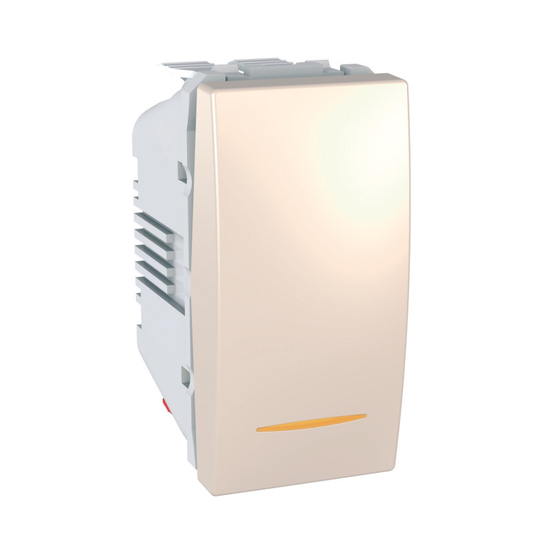 Выключатель Schneider Electric Unica 1-клавишный схема 6 с индикацией слоновая кость MGU3.103.25S