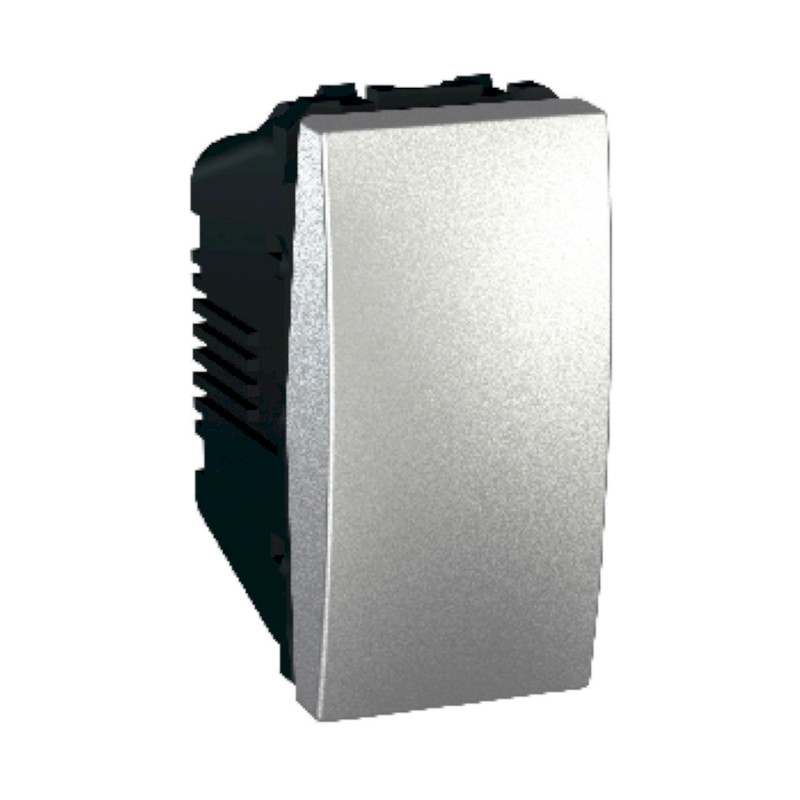 Вимикач Schneider Electric Unica 1-клавішний 16А схема 1 алюміній MGU3.161.30