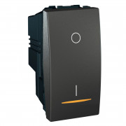 Выключатель Schneider Electric Unica 16А 2 полюса схема 2 с индикацией графит MGU3.162.12S