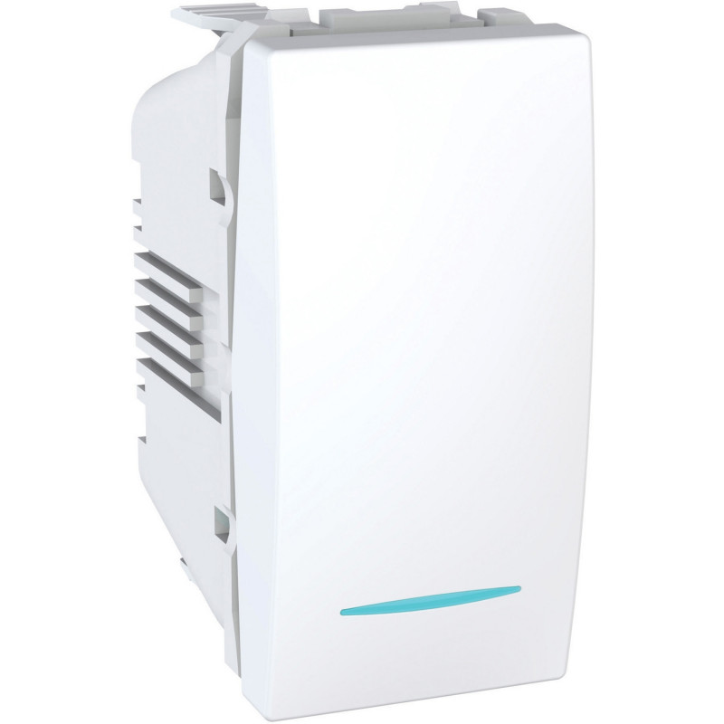 Вимикач Schneider Electric Unica кнопковий 10А з підсвічуванням білий MGU3.106.18N