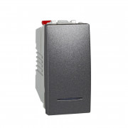 Выключатель Schneider Electric Unica кнопочный 10А с подсветкой графит MGU3.106.12N