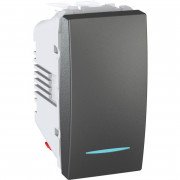 Выключатель Schneider Electric Unica 1-клавишный схема 6 с подсветкой графит MGU3.103.12N