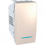 Выключатель Schneider Electric Unica 1-клавишный схема 6 с подсветкой слоновая кость MGU3.103.25N
