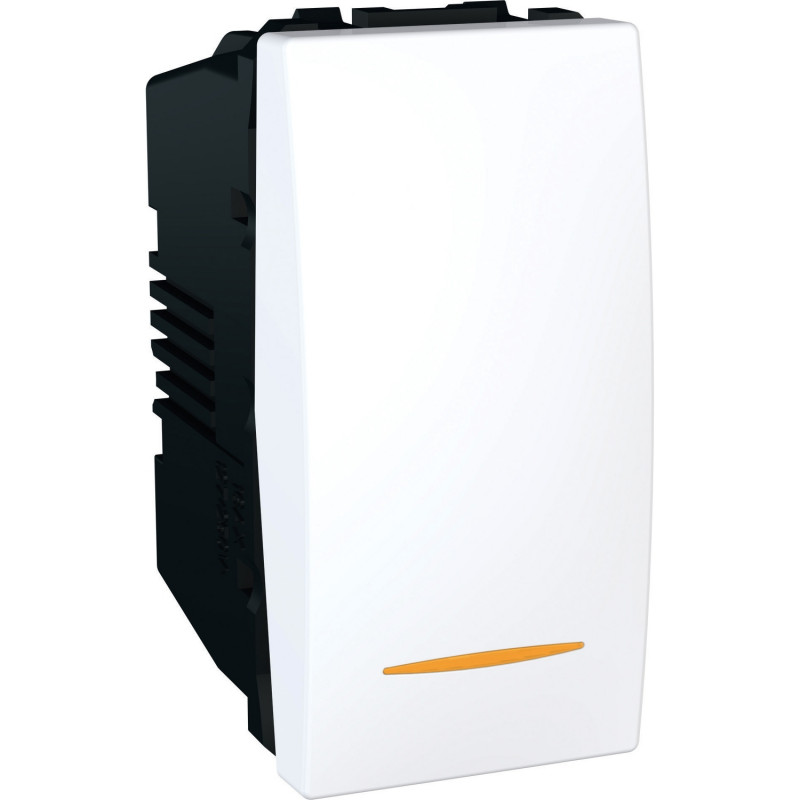 Вимикач Schneider Electric Unica 1-клавішний 16А схема 1 з індикацією білий MGU3.161.18S