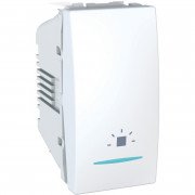 Выключатель Schneider Electric Unica кнопочный 10А с подсветкой и символом Свет белый MGU3.106.18LN