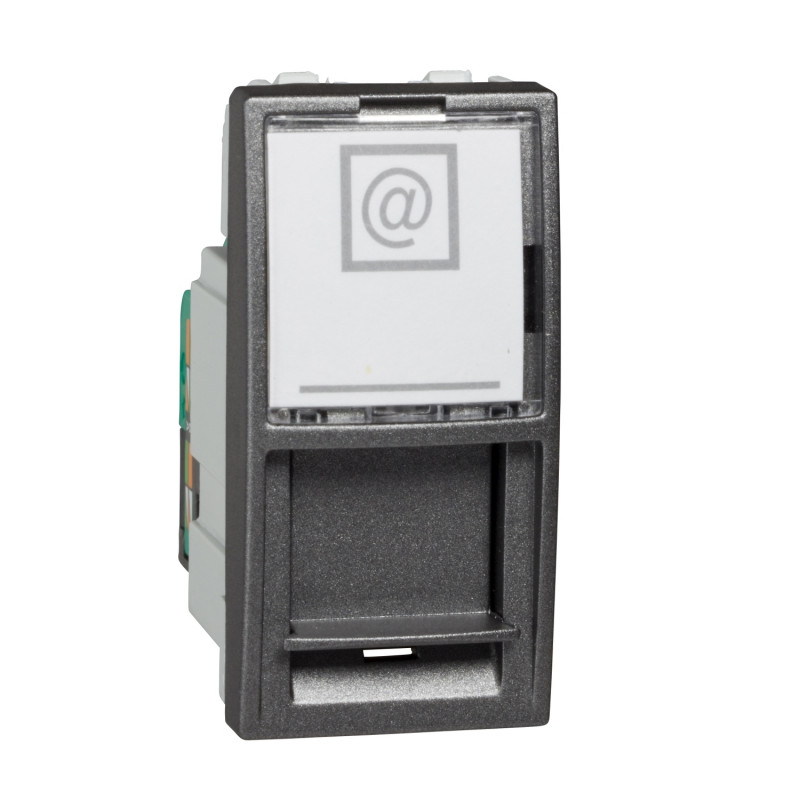 Комп'ютерна розетка Schneider Electric Unica RJ45 категорія 5e UTP графіт MGU3.410.12