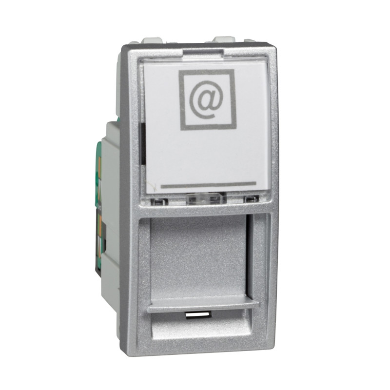 Компьютерная розетка Schneider Electric Unica RJ45 категория 5e UTP алюминий MGU3.410.30