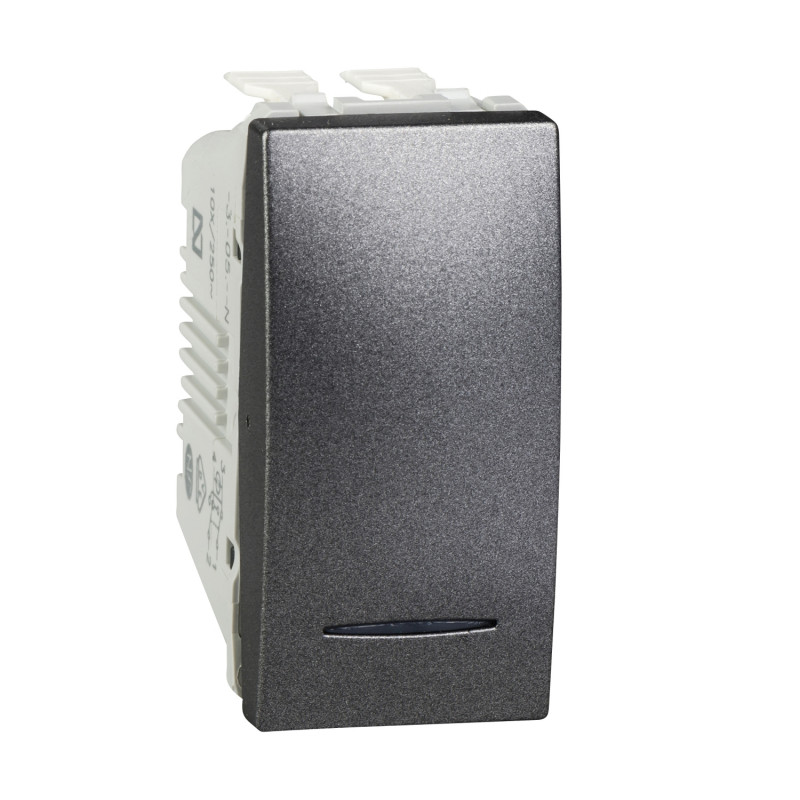 Вимикач перехресний Schneider Electric Unica 10А схема 7 з підсвічуванням графіт MGU3.105.12N