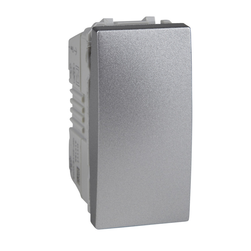 Вимикач Schneider Electric Unica кнопковий 10А алюміній MGU3.106.30
