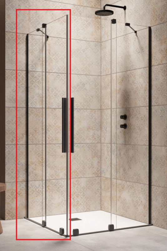 Душевая дверь с пристенком (левая часть кабины) Radaway Furo Black KDD 80х200 см раздвижная черный/прозрачное стекло 10105080-54-01L