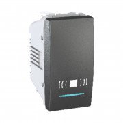 Кнопка звонка Schneider Electric Unica 10А с подсветкой и символом Звонок графит MGU3.106.12CN