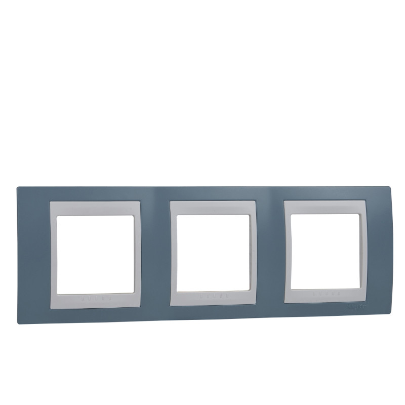 Рамка 3-постовая Schneider Electric Unica Plus синий/белый MGU6.006.873