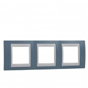 Рамка 3-постовая Schneider Electric Unica Plus синий/белый MGU6.006.873