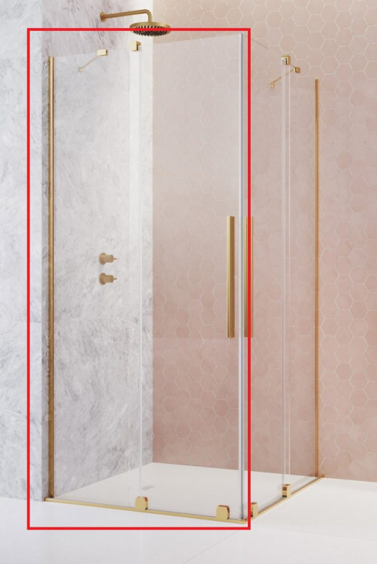 Душевая дверь с пристенком (левая часть кабины) Radaway Furo Gold KDD 120х200 см раздвижная золото/прозрачное стекло 10105120-09-01L