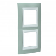 Рамка 2-постовая Schneider Electric Unica Plus вертикальная морская волна/белый MGU6.004V.870