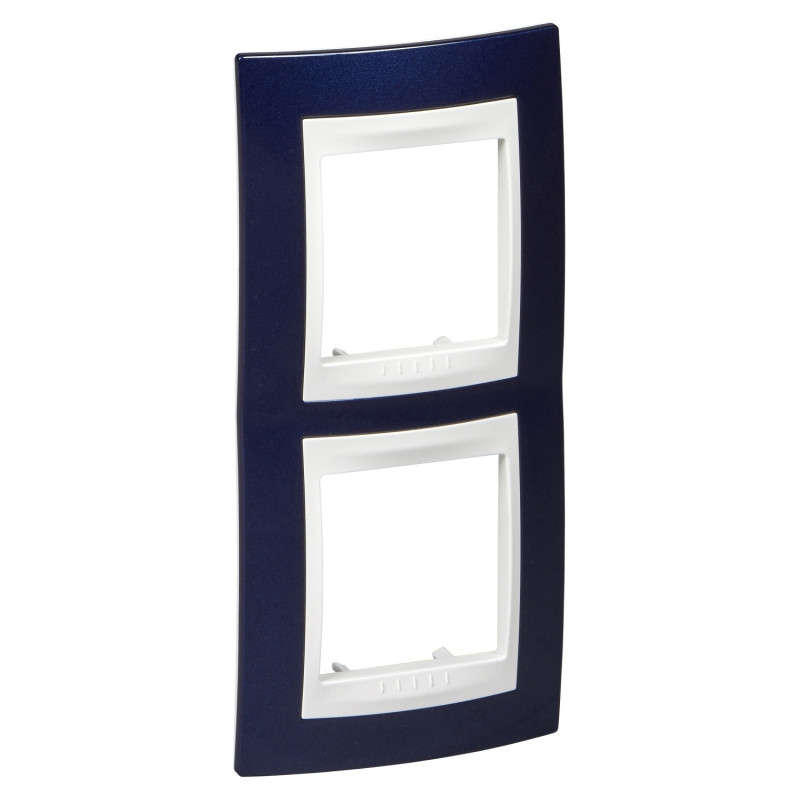 Рамка 2-постовая Schneider Electric Unica Plus вертикальная индиго/белый MGU6.004V.842