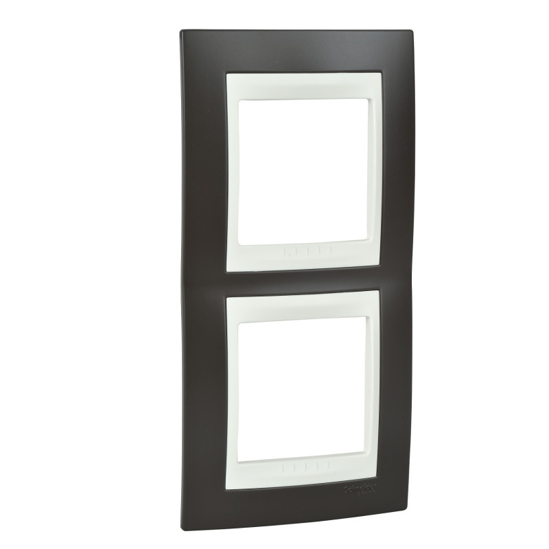 Рамка 2-постова Schneider Electric Unica Plus вертикальна какао/слонова кістка MGU6.004V.571