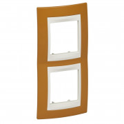 Рамка 2-постовая Schneider Electric Unica Plus вертикальная оранжевый/слоновая кость MGU6.004V.569