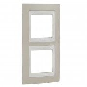 Рамка 2-постовая Schneider Electric Unica Plus вертикальная песочный/слоновая кость MGU6.004V.567