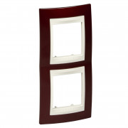 Рамка 2-постовая Schneider Electric Unica Plus вертикальная терракотовый/слоновая кость MGU6.004V.551