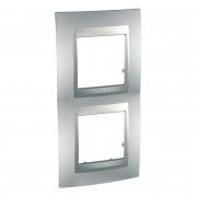 Рамка 2-постовая Schneider Electric Unica Top вертикальная алюминий MGU6.004V.30