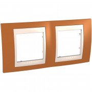 Рамка 2-постовая Schneider Electric Unica Plus оранжевый/слоновая кость MGU6.004.569