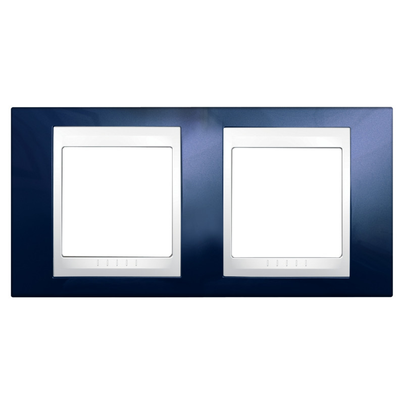 Рамка 2-постовая Schneider Electric Unica Plus индиго/белый MGU6.004.842