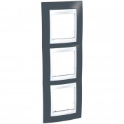 Рамка 3-постовая Schneider Electric Unica Plus вертикальная серо-зеленый/белый MGU6.006V.877