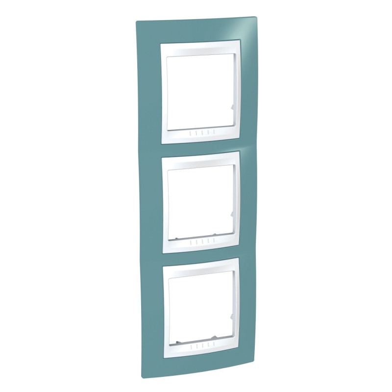 Рамка 3-постовая Schneider Electric Unica Plus вертикальная синий/белый MGU6.006V.873