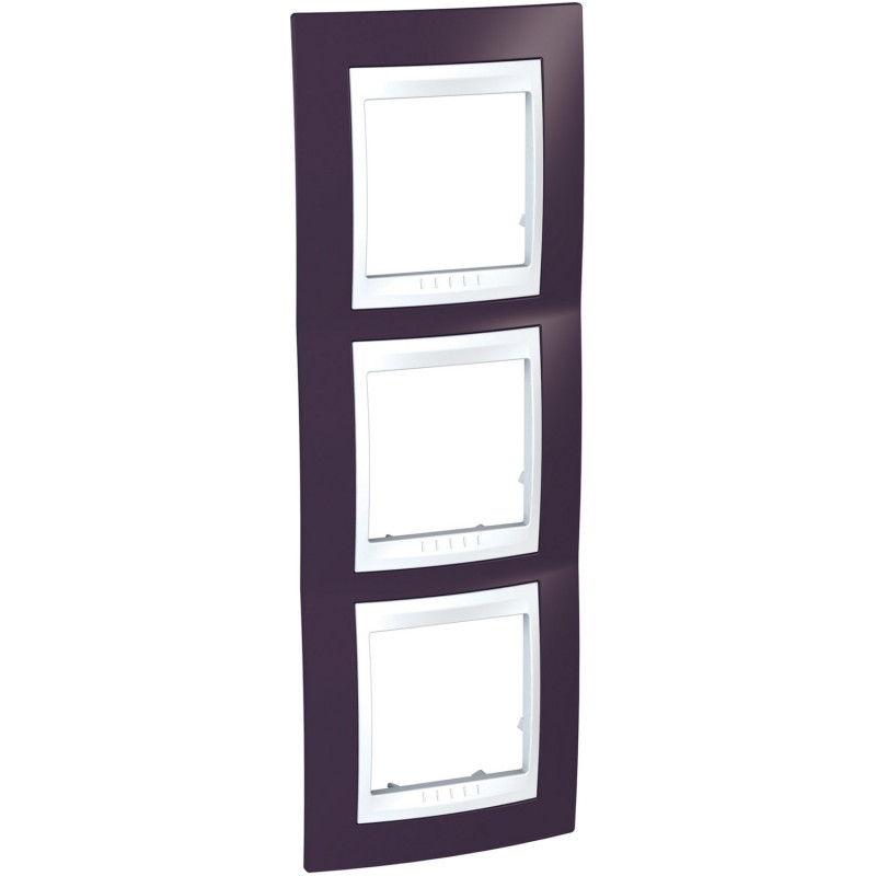 Рамка 3-постовая Schneider Electric Unica Plus вертикальная гранат/белый MGU6.006V.872