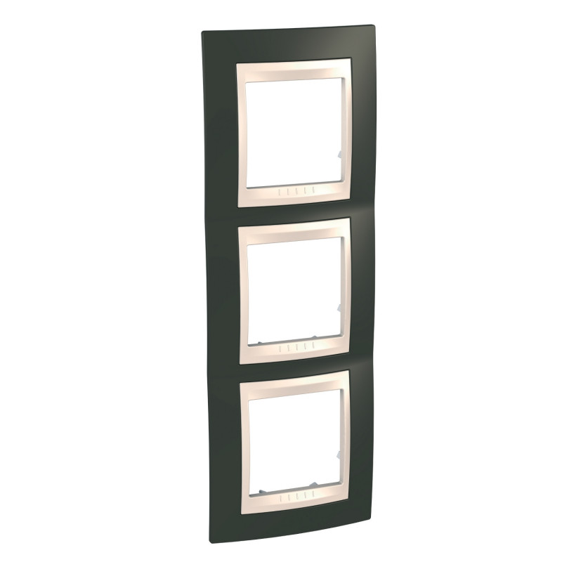 Рамка 3-постовая Schneider Electric Unica Plus вертикальная какао/слоновая кость MGU6.006V.571