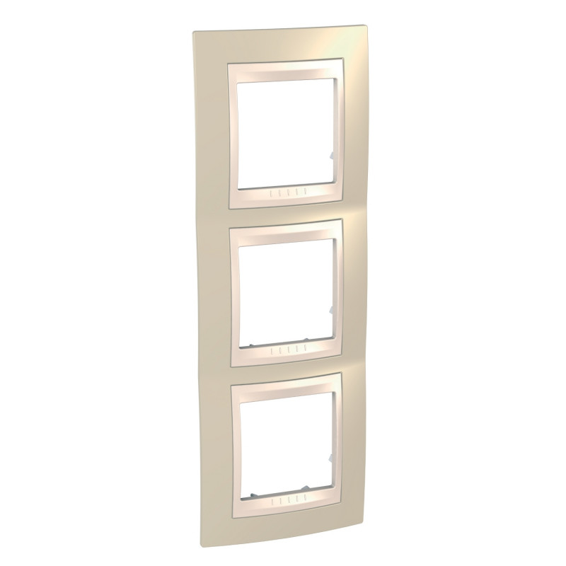 Рамка 3-постова Schneider Electric Unica Plus вертикальна пісочна/слонова кістка MGU6.006V.567