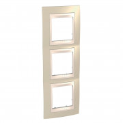 Рамка 3-постова Schneider Electric Unica Plus вертикальна пісочна/слонова кістка MGU6.006V.567